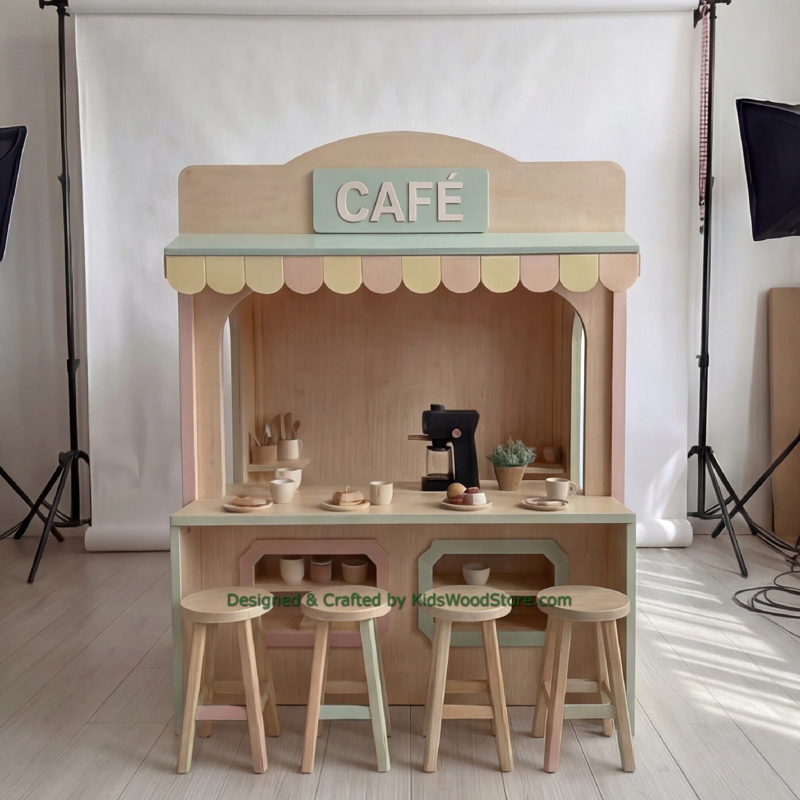 Wooden Cafe Playhouse + Furnitures for Kids | Kids Wood Store