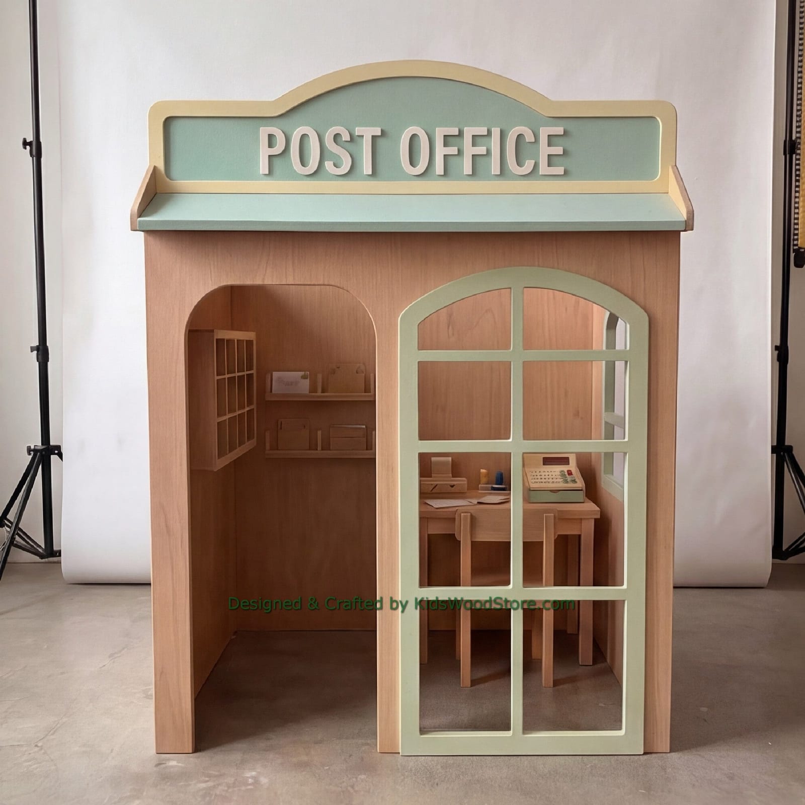 Wooden Post Office Playhouse + Furnitures for Kids | Kids Wood Store