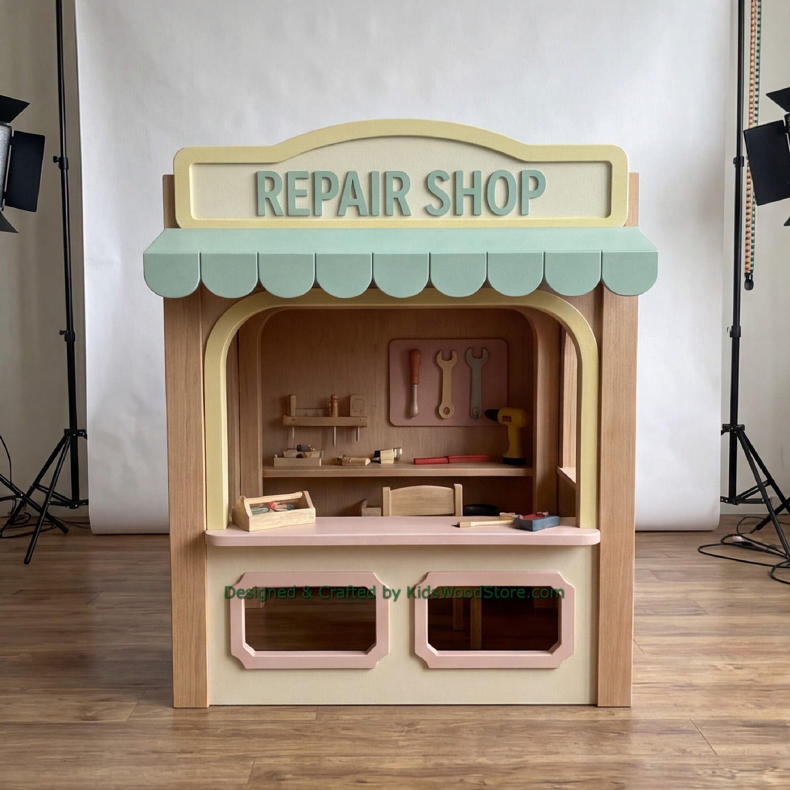 Wooden Repair Shop Playhouse + Furnitures for Kids | Kids Wood Store