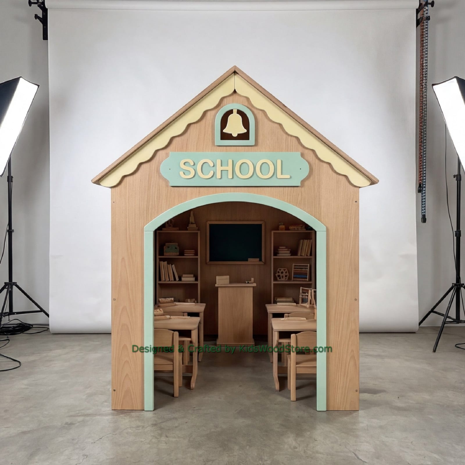 Wooden School Playhouse + Furnitures for Kids | Kids Wood Store