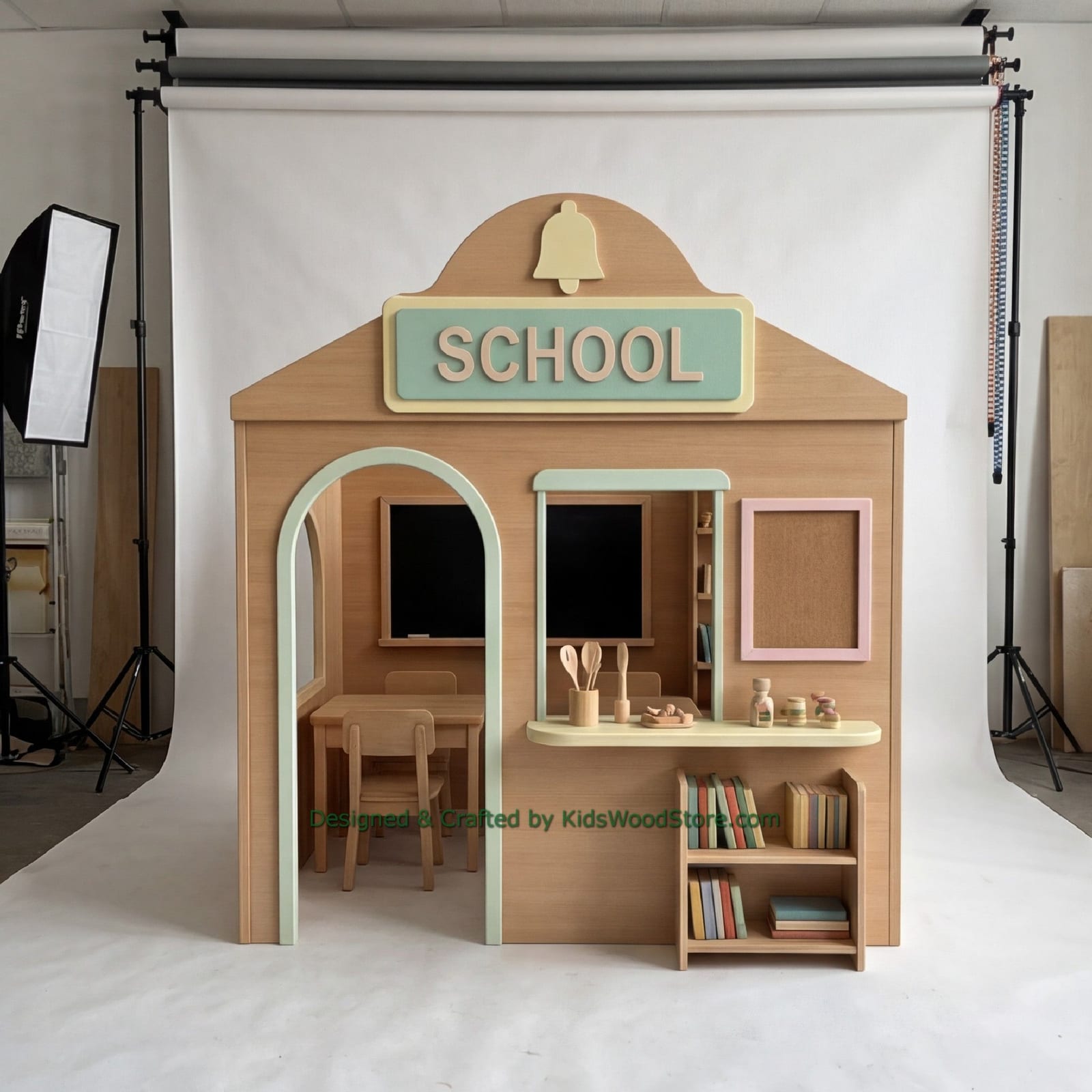 Wooden School Playhouse + Furnitures for Kids | Kids Wood Store
