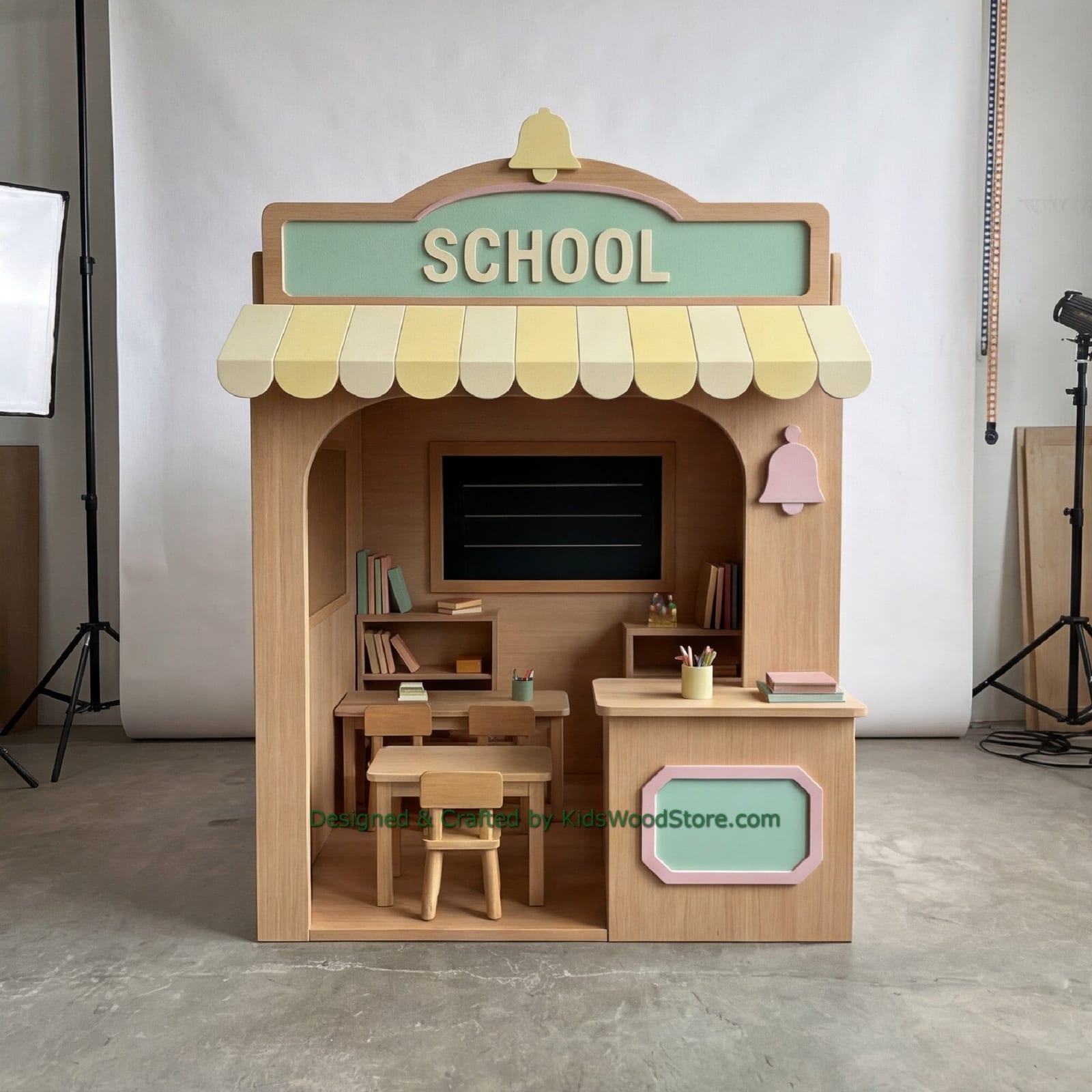 Wooden School Playhouse + Furnitures for Kids | Kids Wood Store