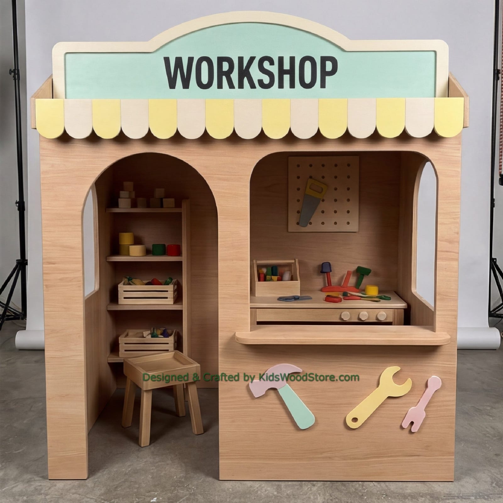 Wooden Workshop Playhouse + Furnitures for Kids | Kids Wood Store