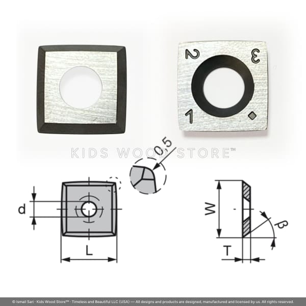 4-Edge Square Knife Insert 13.8 × 13.8 × 2.5 R=150 R=0.5 — photo 1