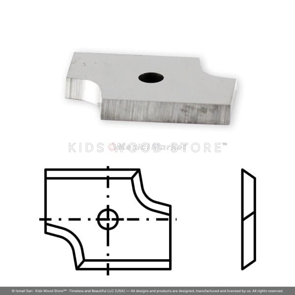 Carbide Turanlar PVC Left-Hand Edge Bander Profile Scraper Knife 20 × 16 × 2 × 3 R3 — photo 1