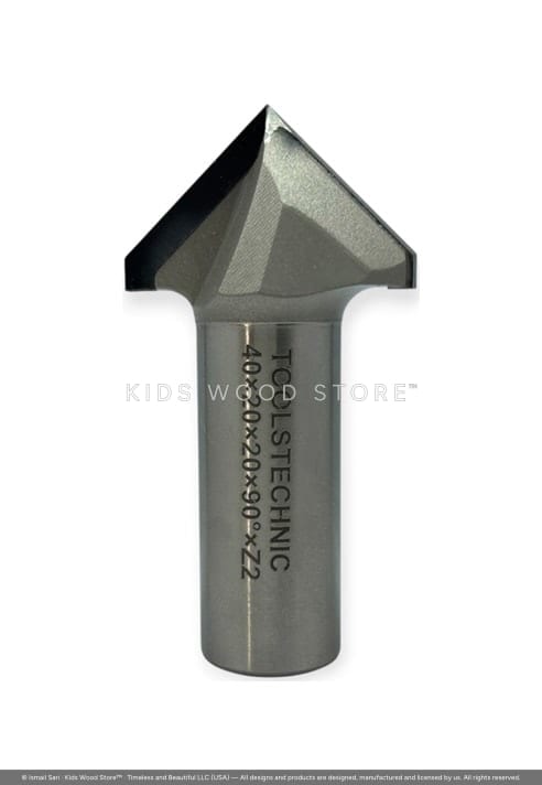 PCD V-Groove Bit 40 × 20 × 20 × 90° Z2 — photo 1