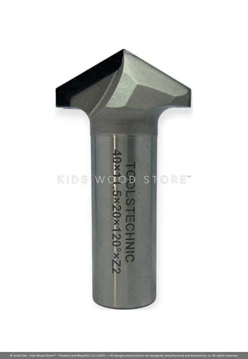 PCD V-Groove Bit 40 × 11.5 × 20 × 120° Z2 — photo 1